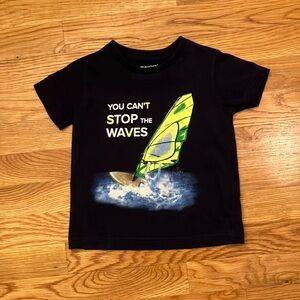 Mayoral Navy Tee with Yellow and Blue Graphic 2T Waves